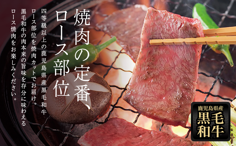□【鹿児島県産】黒毛和牛 焼肉用ロース 400g