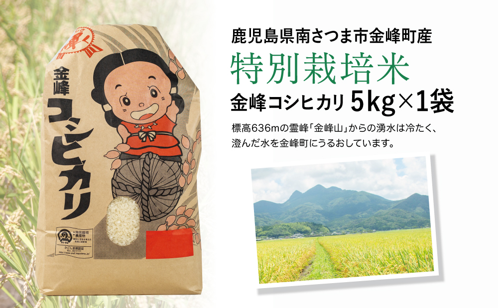 □【令和5年産】特別栽培米 金峰コシヒカリ石蔵米5kg×1袋