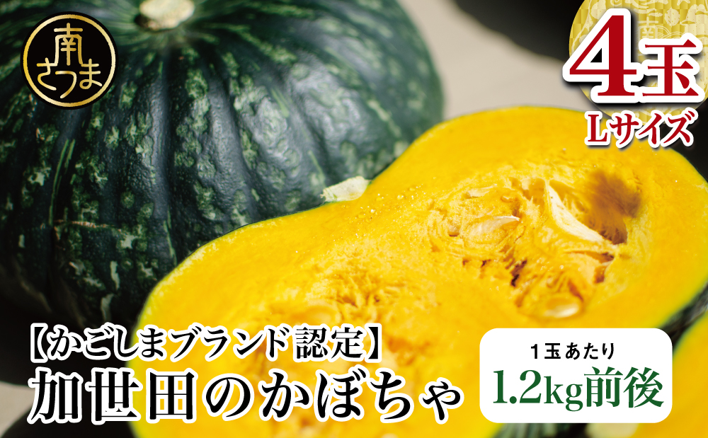 □【かごしまブランド認定】加世田のかぼちゃ 4個